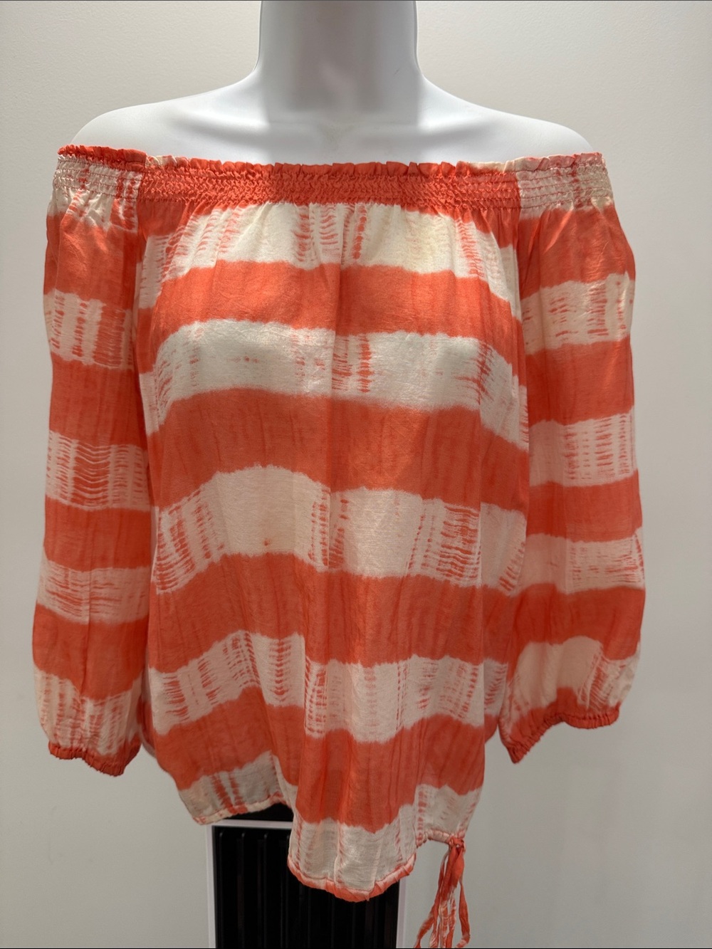Super cute Loft striped top w/ drawstring button